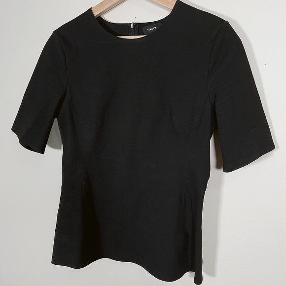 THEORY | BLACK COTTON PONTE FITTED SHELL - Picture 5 of 14
